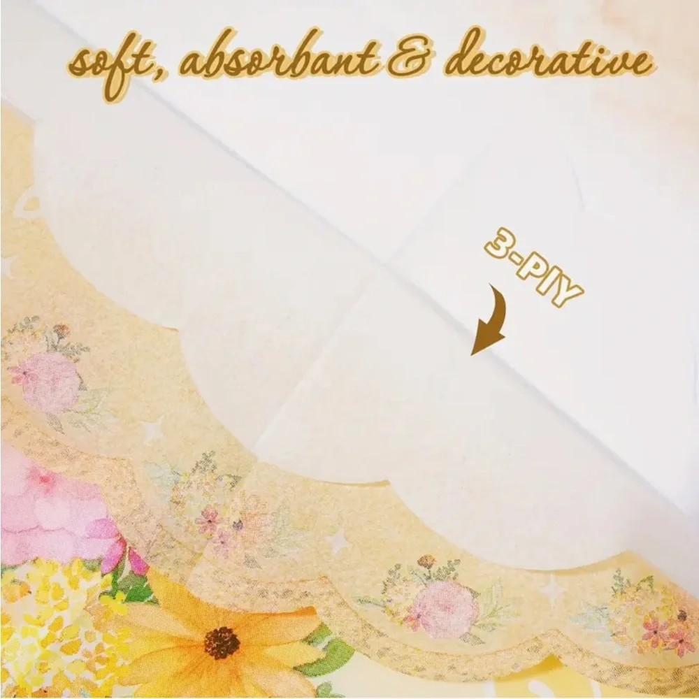 Floral Scalloped Edge 3-ply Paper Doily Napkins - 20 ct (4 designs)